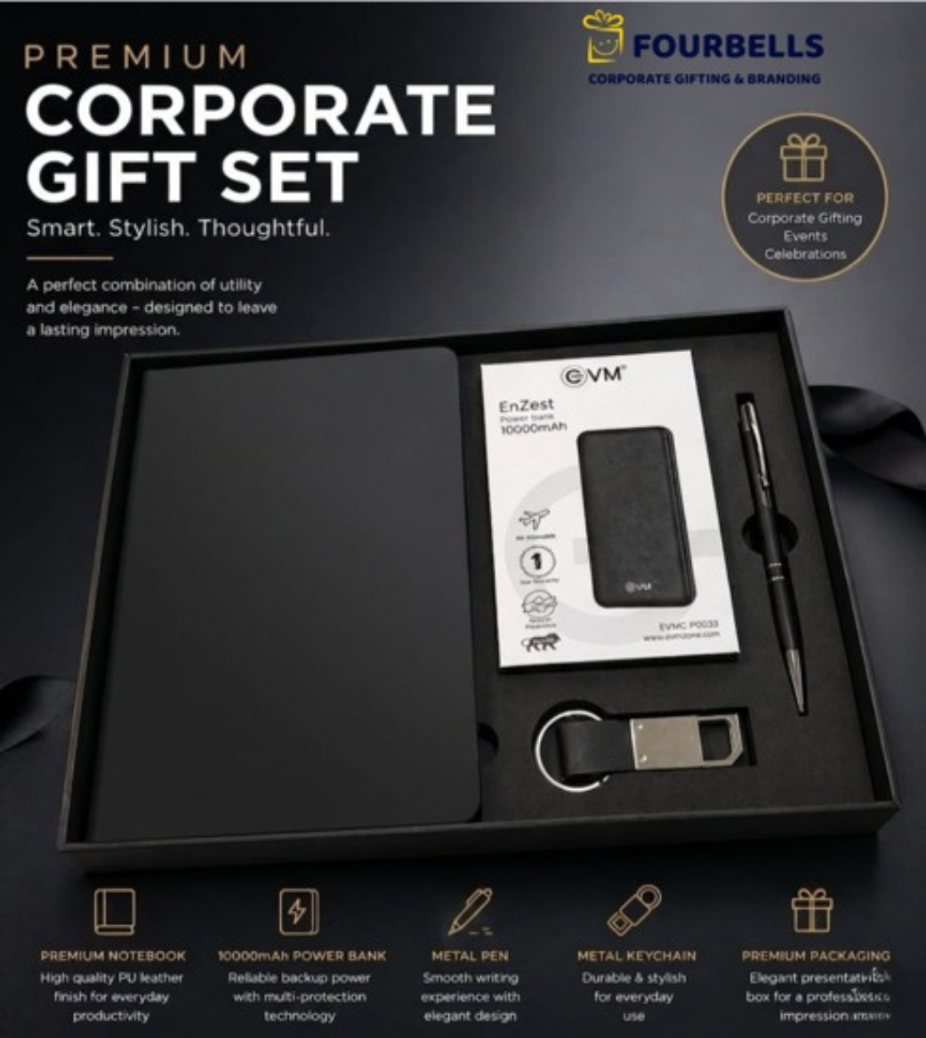 Premium 4-in-1 Executive Corporate Gift Set with Power Bank /Customized Branding Available