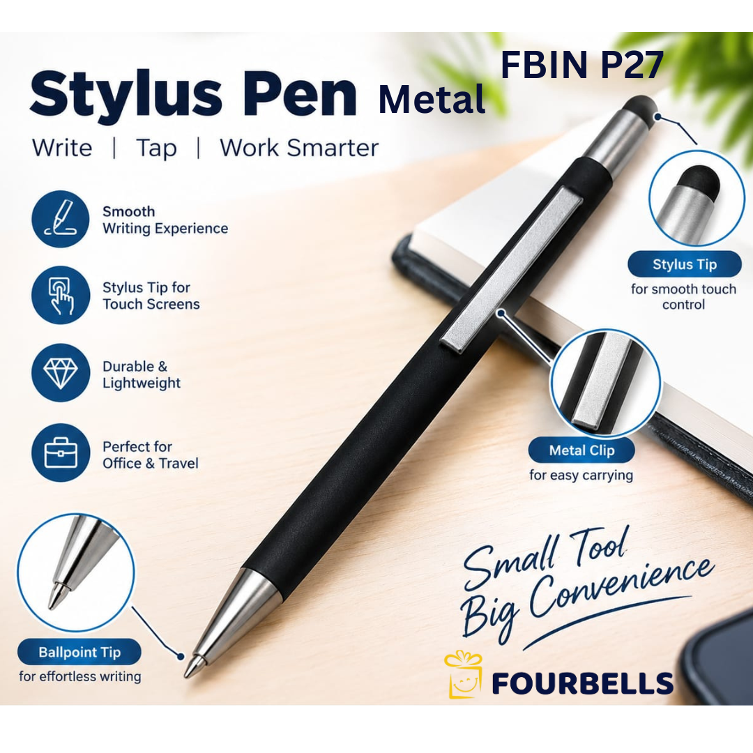 Metal Ball Pen Matte Finish with Stylus Black Blue Red Grey