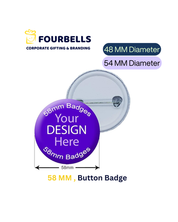 Custom Round Button Badges 48mm & 54mm | Fourbells Corporate Gifts