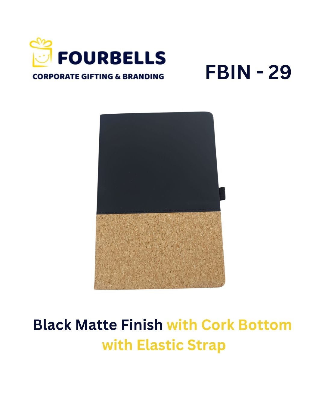 Eco-Friendly Cork Diary with Matte Finish Cover | A5 Premium Notebook | Custom Logo Corporate Gift | Fourbells
