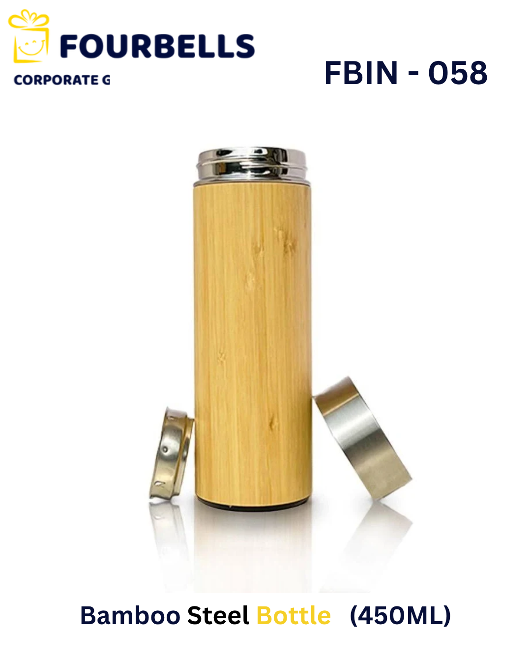 Bamboo Stainless Steel Bottle 450ml