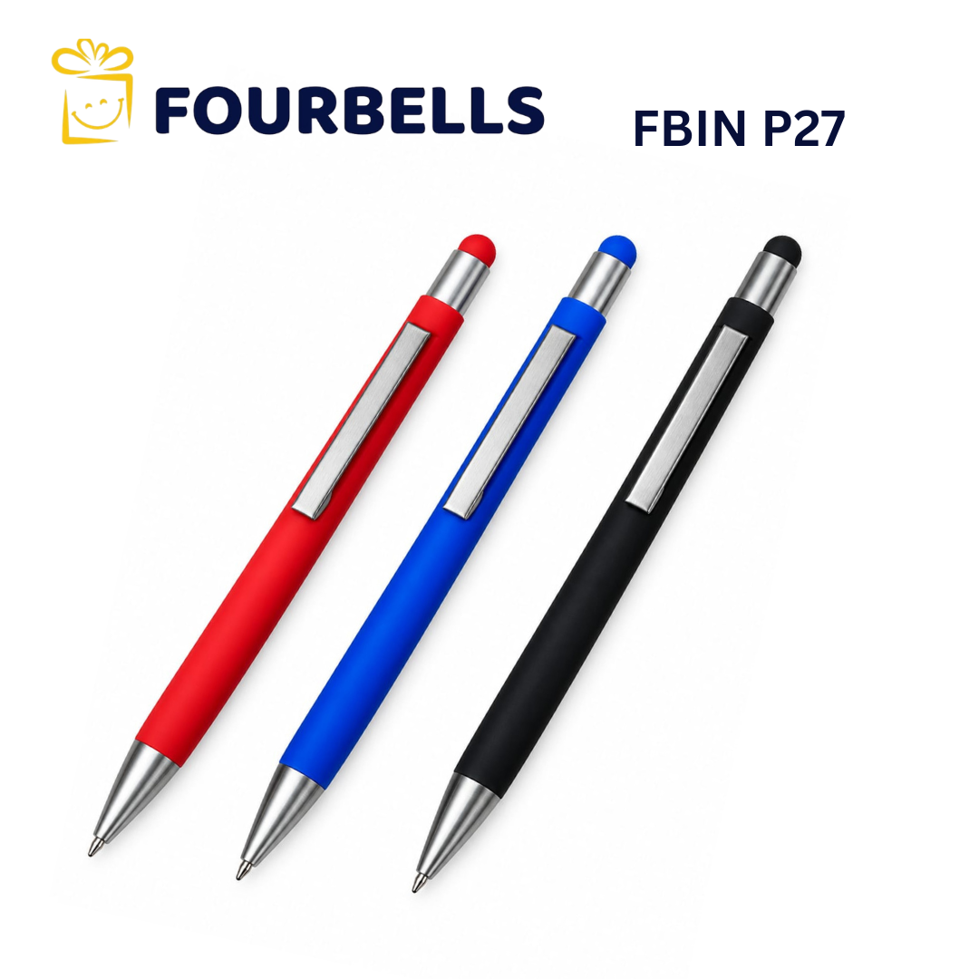 Metal Ball Pen Matte Finish with Stylus Black Blue Red Grey