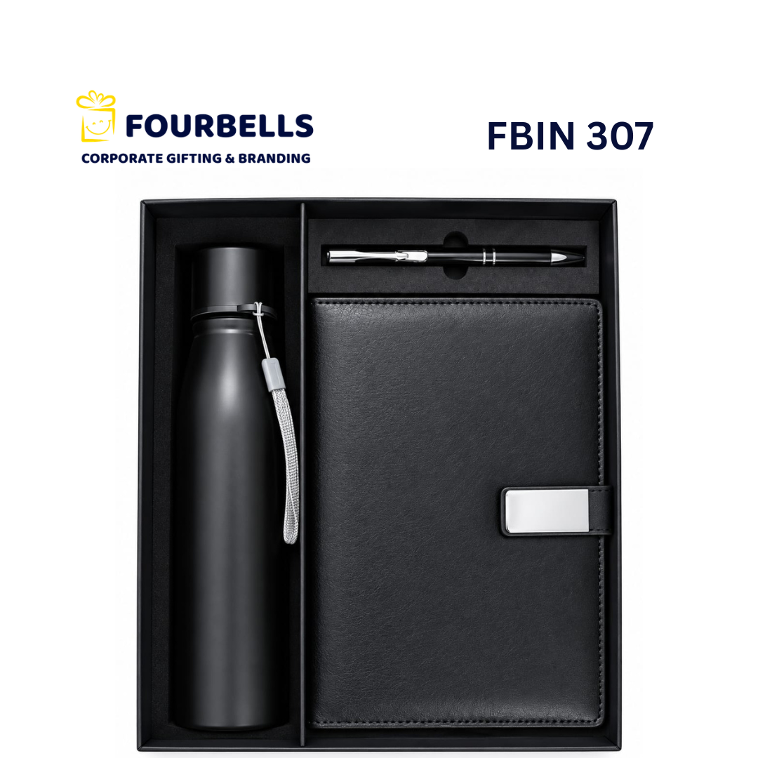Customized 3in1 Corporate Gift Set with 750ml Bottle, A5 Diary , Metal Pen Employee and Client Gift