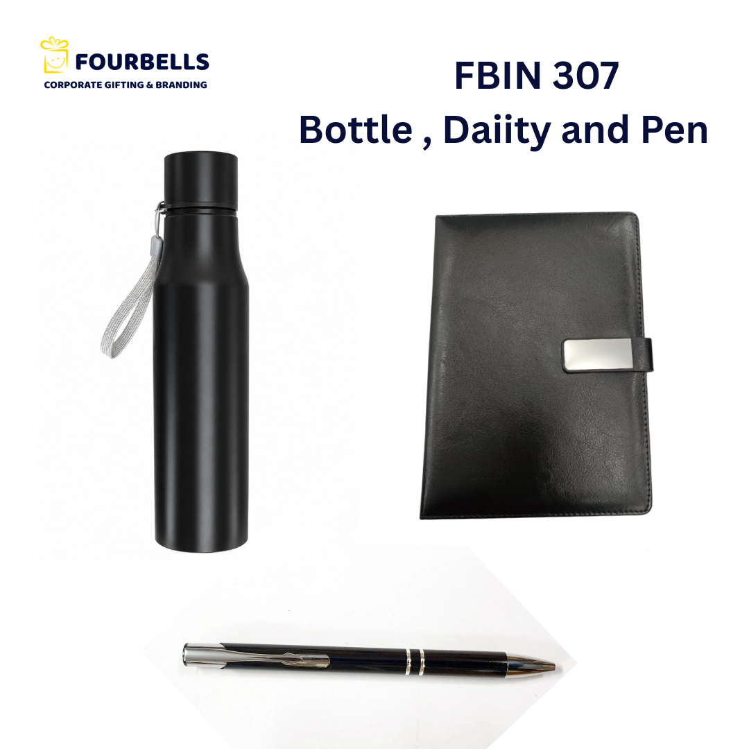 Customized 3in1 Corporate Gift Set with 750ml Bottle, A5 Diary , Metal Pen Employee and Client Gift