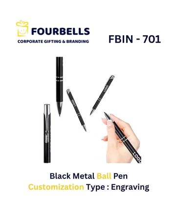 Premium Metal Ball Pen with Custom Logo Engraving | Corporate Gifting & Promotional Pen | Fourbells