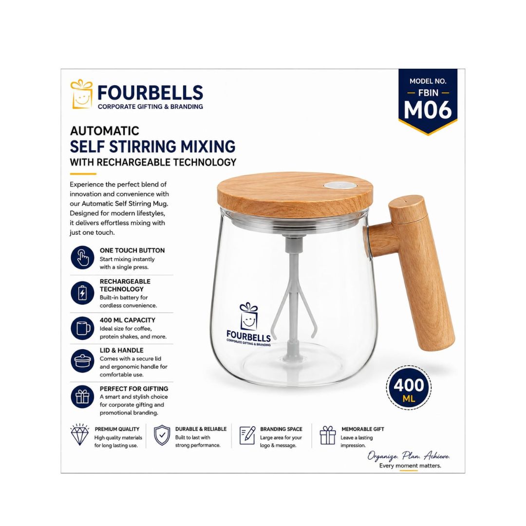 Automatic Self-Stirring Coffee Mug | Rechargeable 400ml | Fourbells