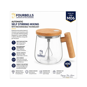 Automatic Self-Stirring Coffee Mug | Rechargeable 400ml | Fourbells