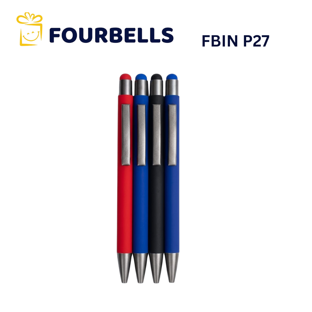 Metal Ball Pen Matte Finish with Stylus Black Blue Red Grey