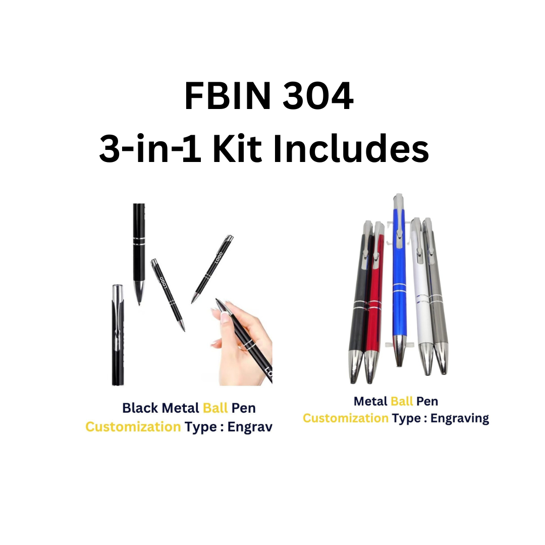 FOURBELLS FBIN 305 Premium Executive Black 3-in-1 Gift Set consist Diary, Metal Ball Pen & Keychain