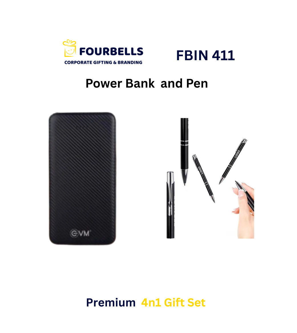 Premium 4-in-1 Executive Corporate Gift Set with Power Bank /Customized Branding Available