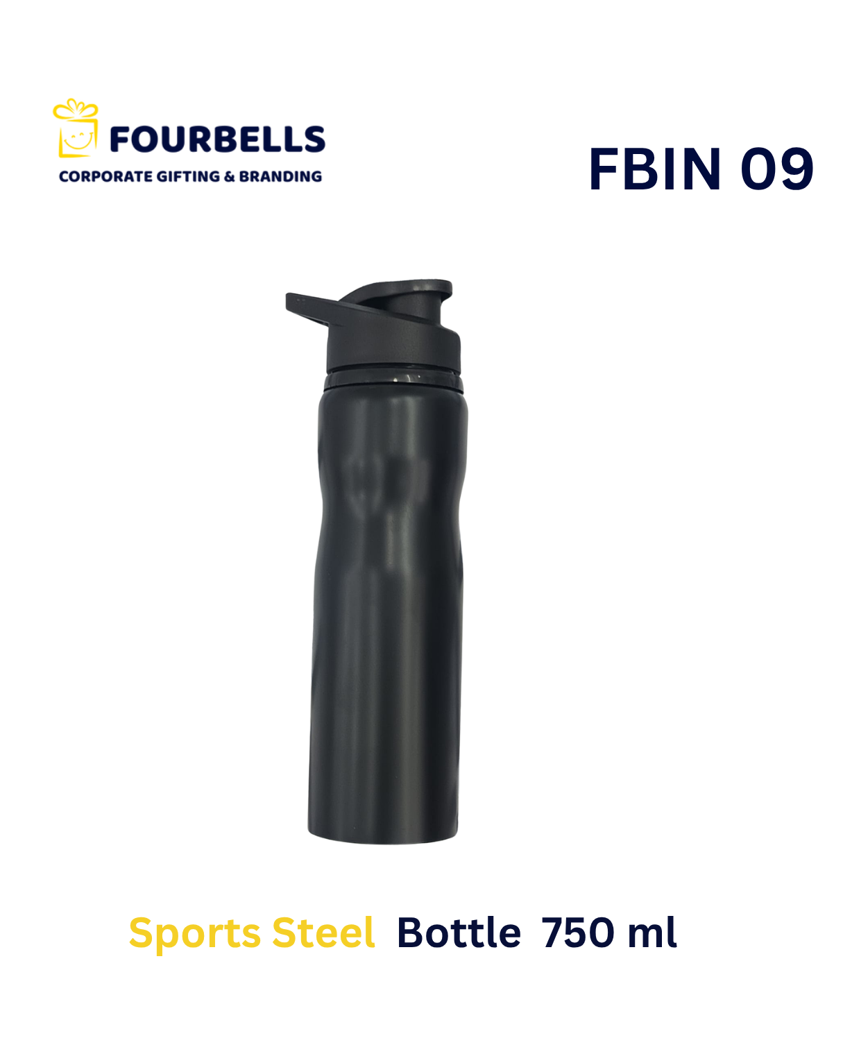 Fourbells Stainless Steel Sports Water Bottle Leakproof for Office and Travel