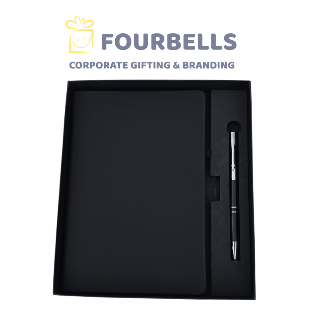 Customized 2-in-1 Corporate Gift Set with Matte Finish Diary Metal Ball Pen Employee Client Gift