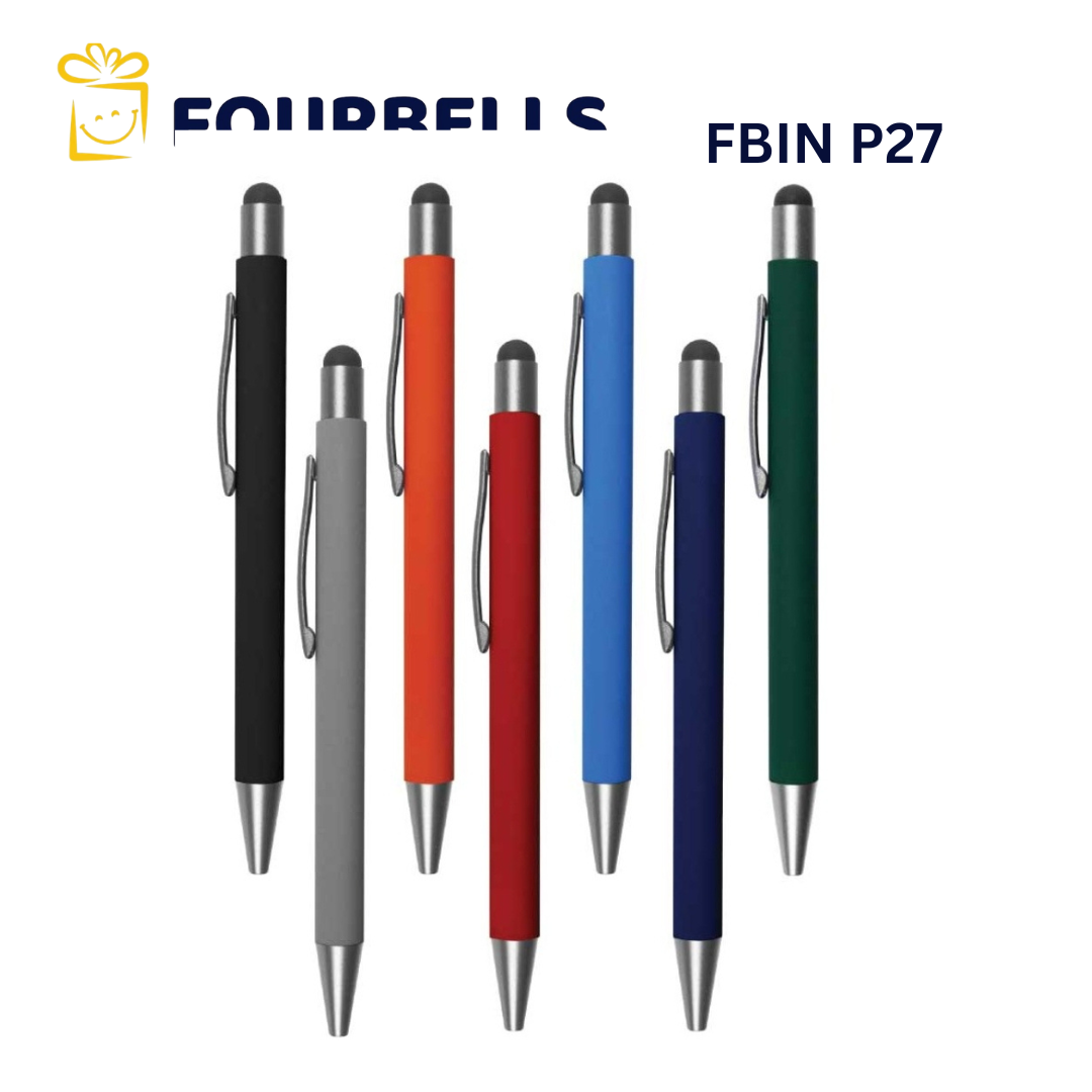 Metal Ball Pen Matte Finish with Stylus Black Blue Red Grey