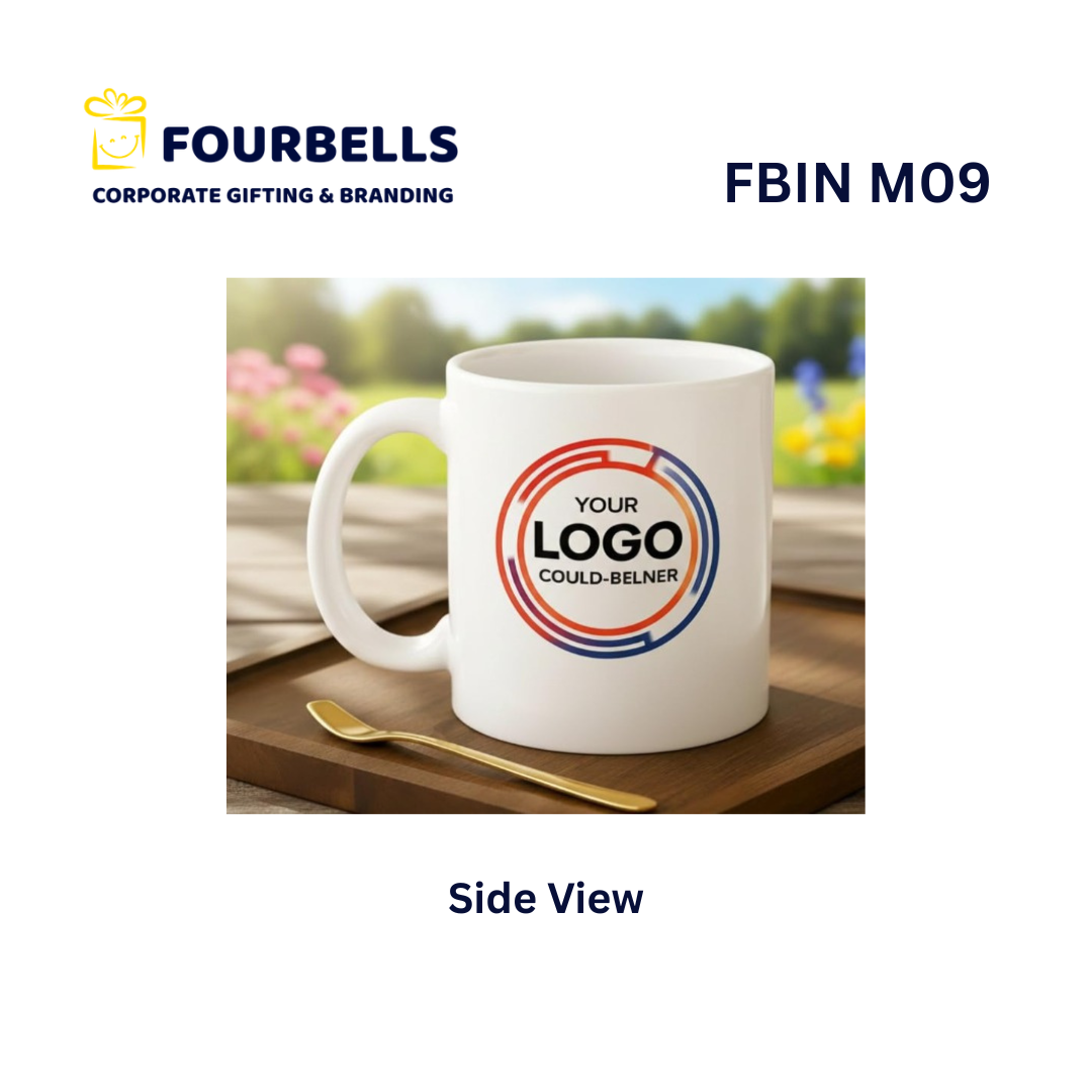Customized Corporate Coffee Mug 325 ML White Ceramic Mug with Logo Printing Personalized Office