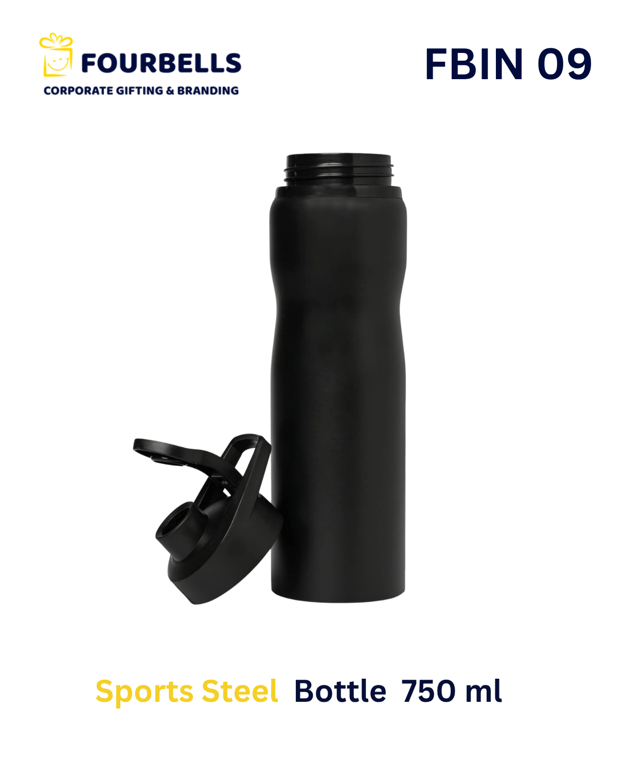 Fourbells Stainless Steel Sports Water Bottle Leakproof for Office and Travel