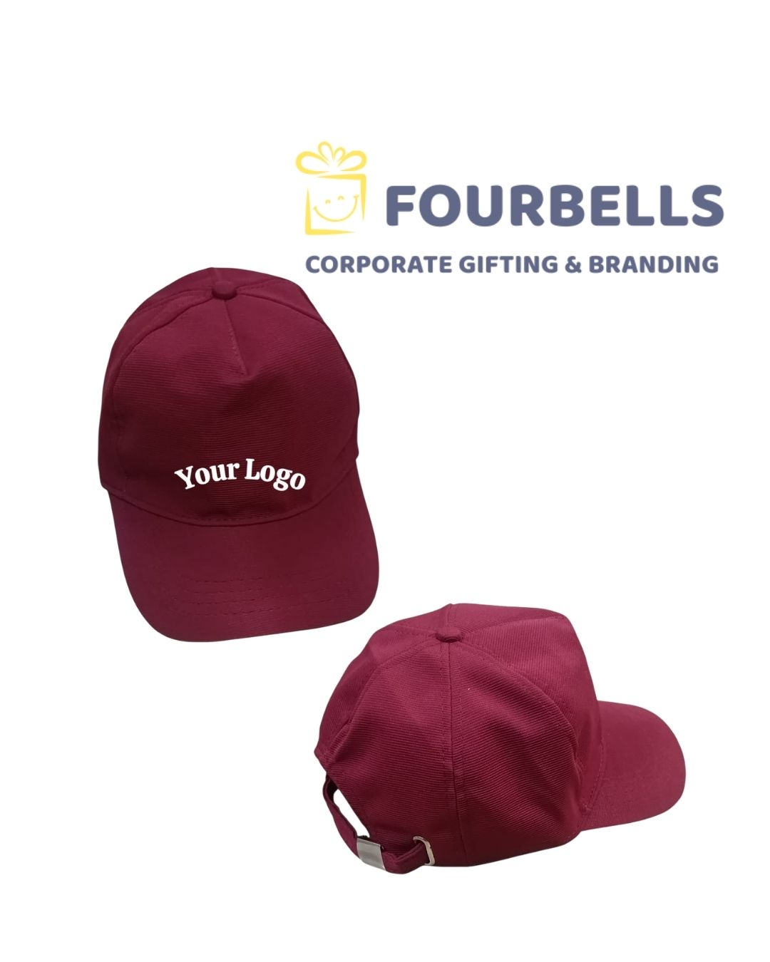 Plain & Printed Cotton Caps with Custom Logo | Promotional & Corporate Gifting Caps | Fourbells