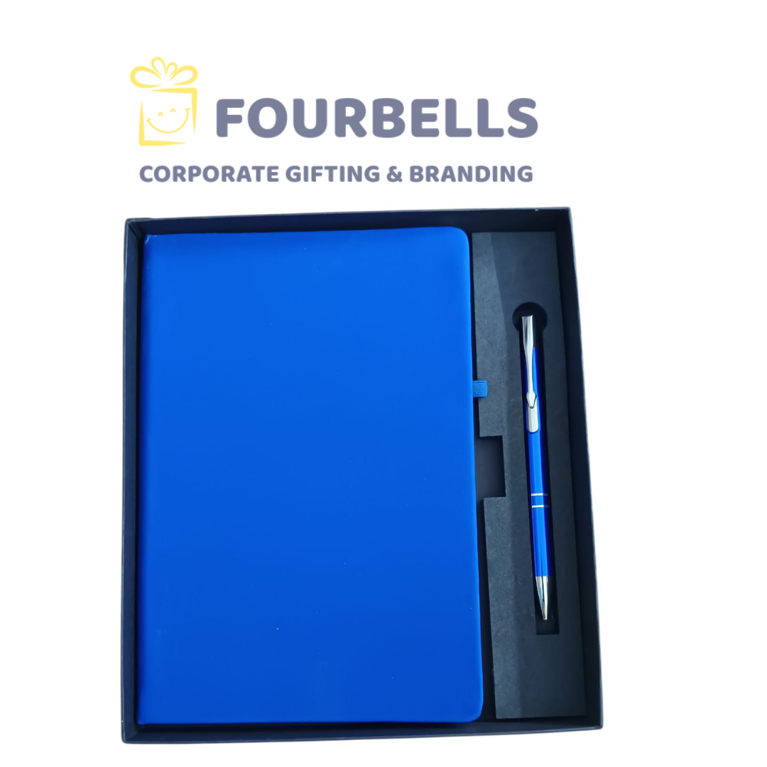 Customized 2-in-1 Corporate Gift Set with Matte Finish Diary Metal Ball Pen Employee Client Gift