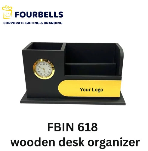 Fourbells FBIN 618 Wooden Desk Organizer